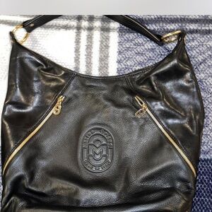 Black Leather Marino Orlandi hobo bag